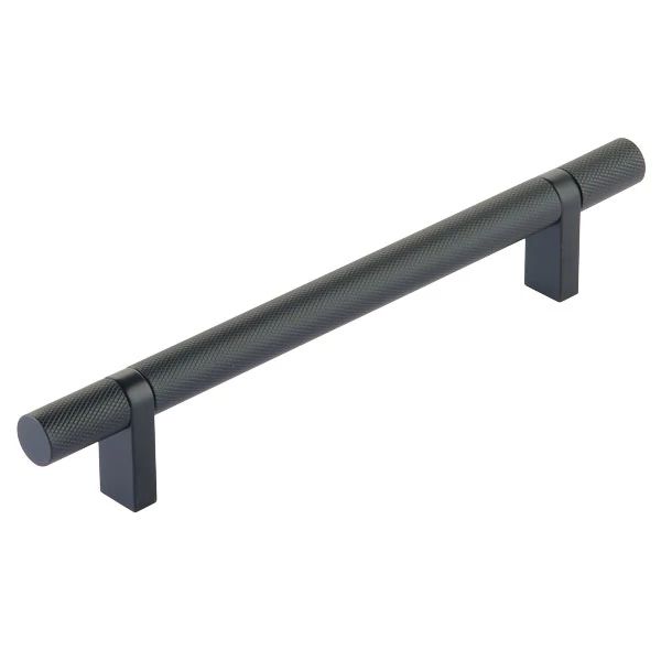 Emtek Select 6" CC Rectangular Bar Stem and Knurled Bar Cabinet Pull