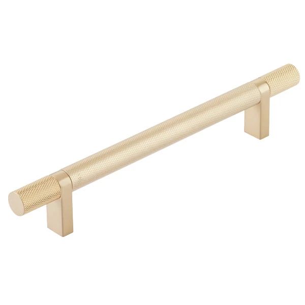 Emtek Select 6" CC Rectangular Bar Stem and Knurled Bar Cabinet Pull