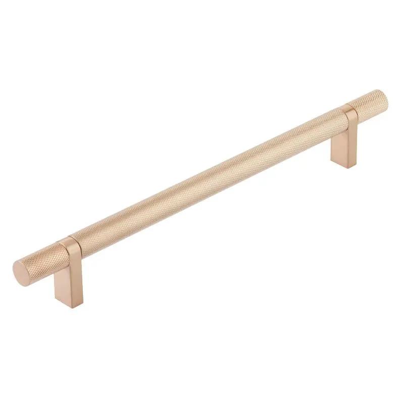 Emtek Select 8" CC Rectangular Bar Stem and Knurled Bar Cabinet Pull by Emtek