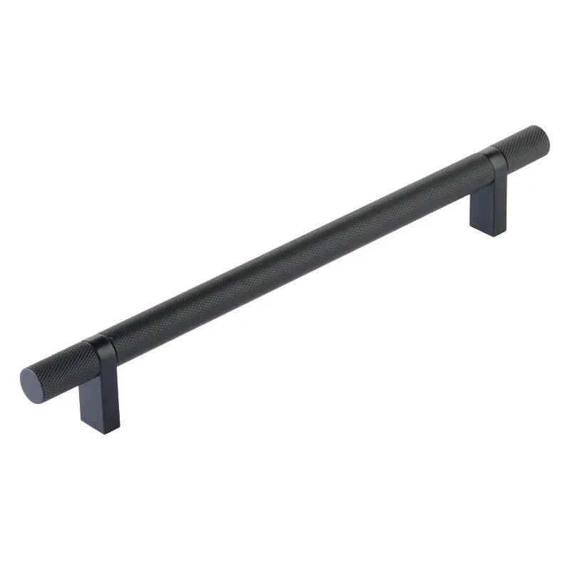 Emtek Select 8" CC Rectangular Bar Stem and Knurled Bar Cabinet Pull by Emtek