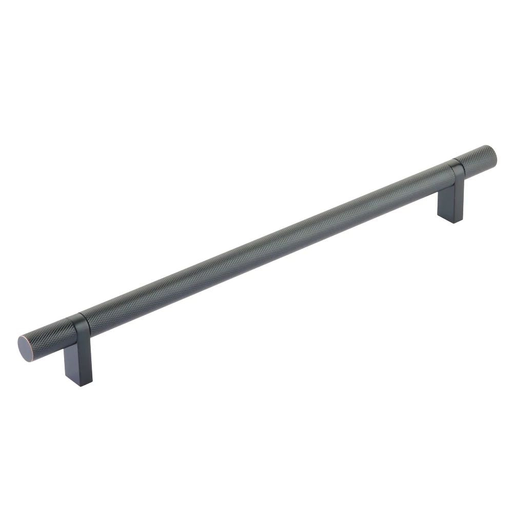 Emtek Select 10" CC Rectangular Bar Stem and Knurled Bar Cabinet Pull