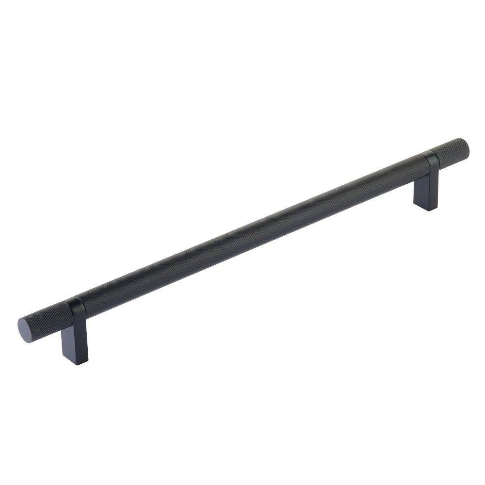 Emtek Select 10" CC Rectangular Bar Stem and Knurled Bar Cabinet Pull by Emtek