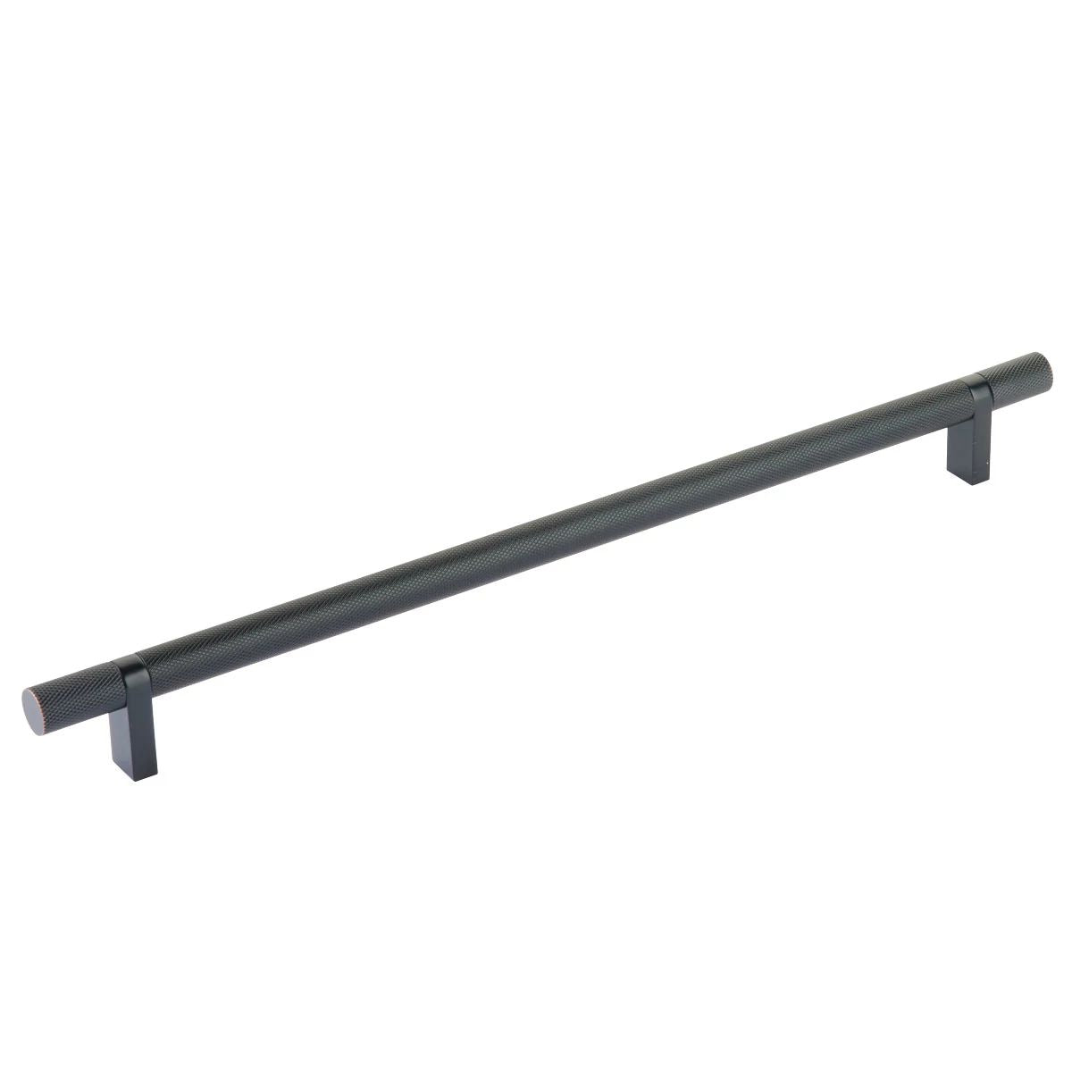 Emtek Select 12" CC Rectangular Bar Stem and Knurled Bar Cabinet Pull