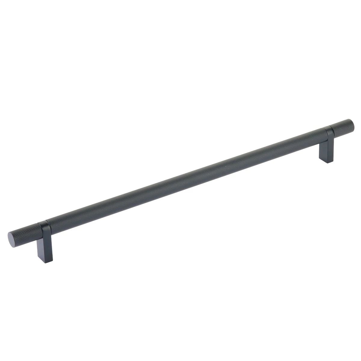 Emtek Select 12" CC Rectangular Bar Stem and Knurled Bar Cabinet Pull