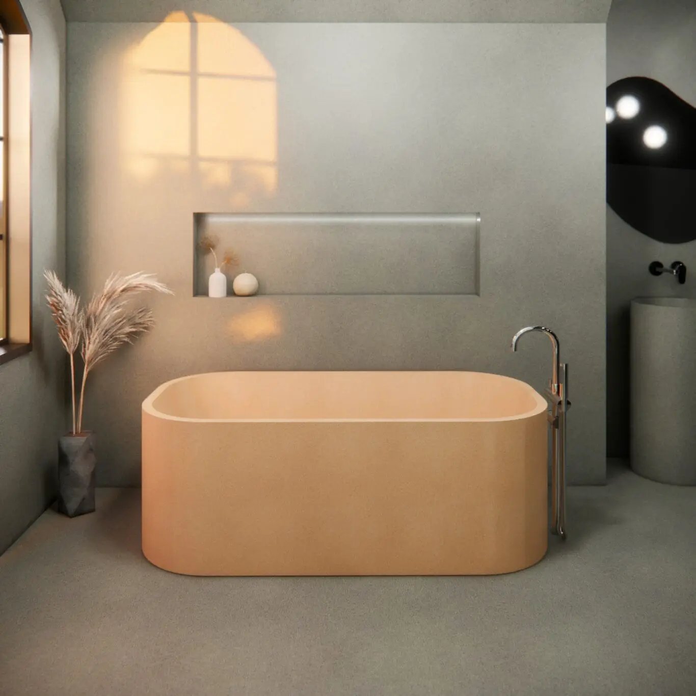Balux Tofino Concrete Freestanding Bathtub by Balux