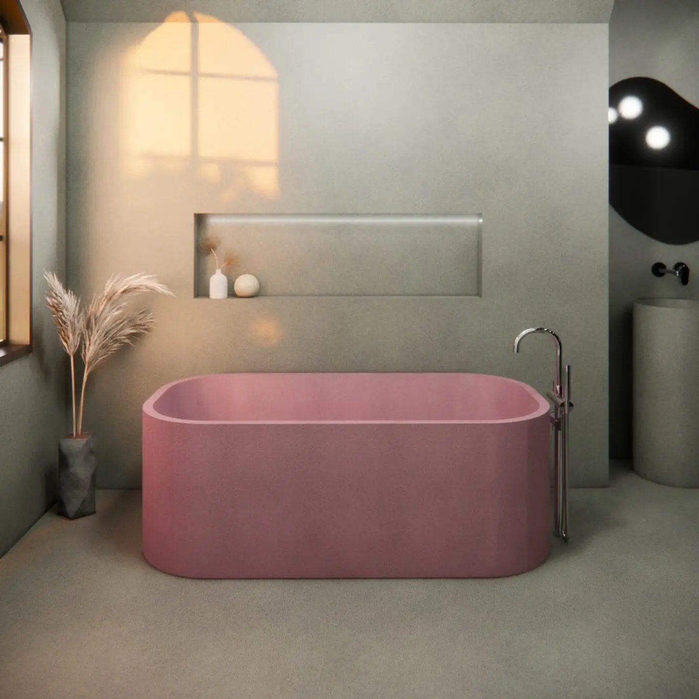 Balux Tofino Concrete Freestanding Bathtub by Balux