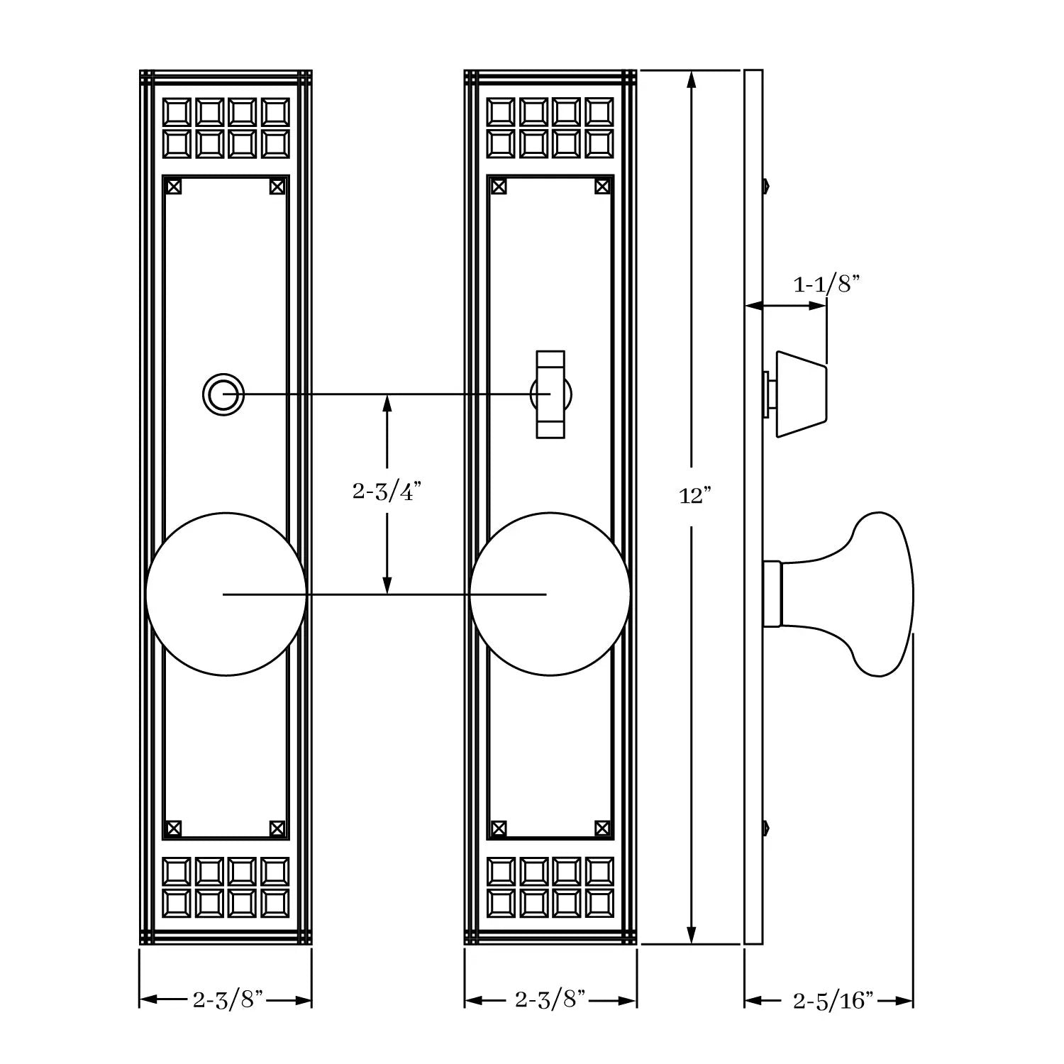 interior knob set