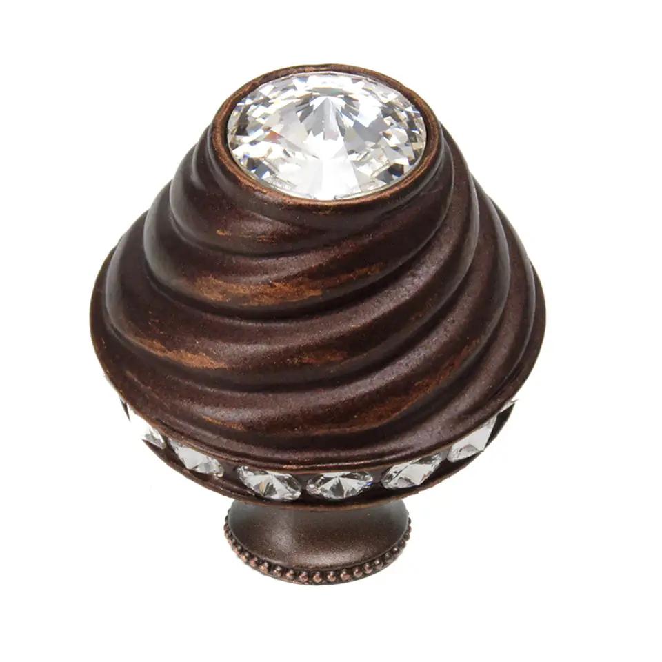 Carpe Diem Caché II Large Round Knob with Side Crystals - Decorated with Swarovski Crystals by Carpe Diem
