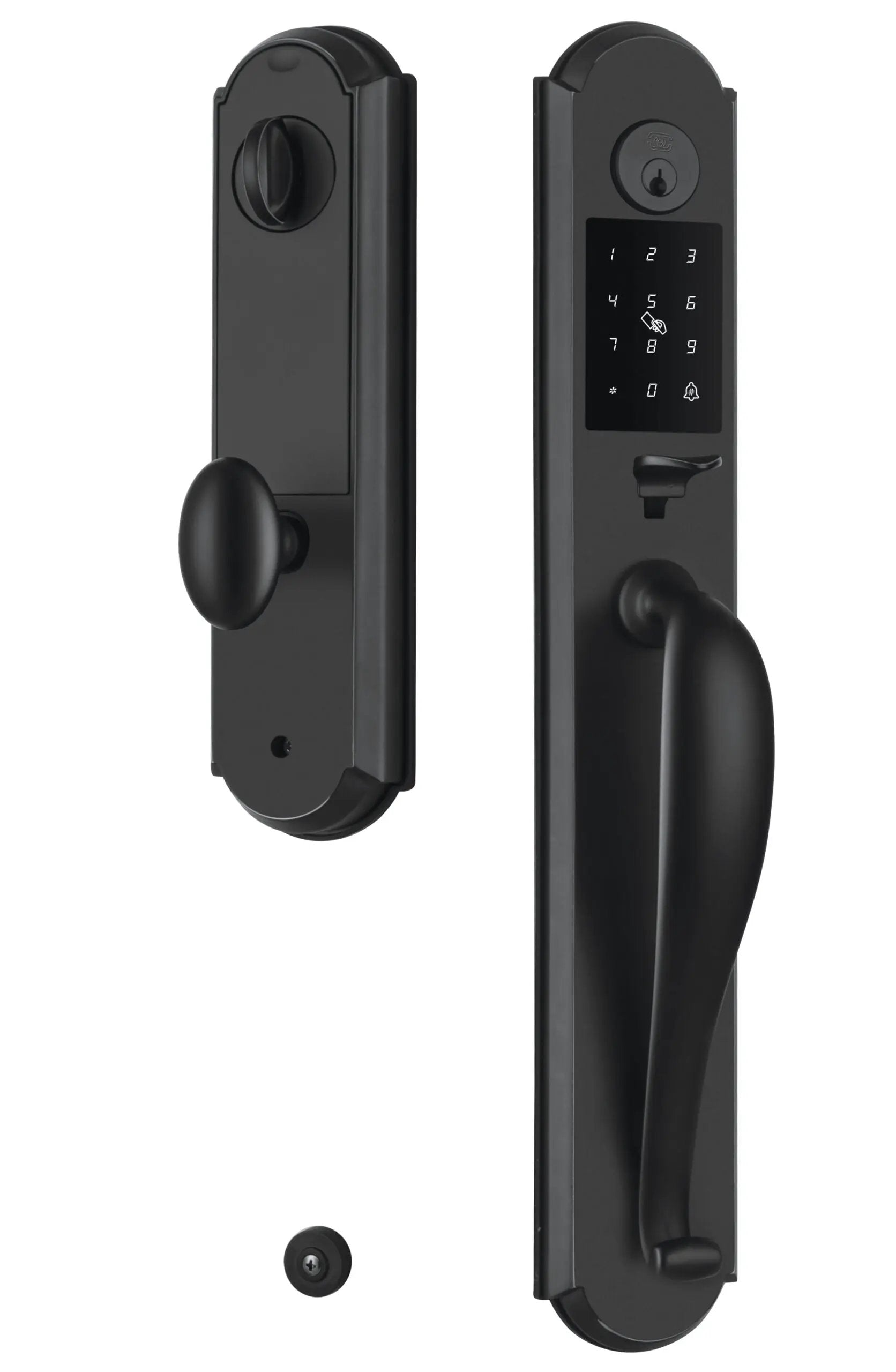 Omnia Arch Electronic Entrance Handleset by Omnia