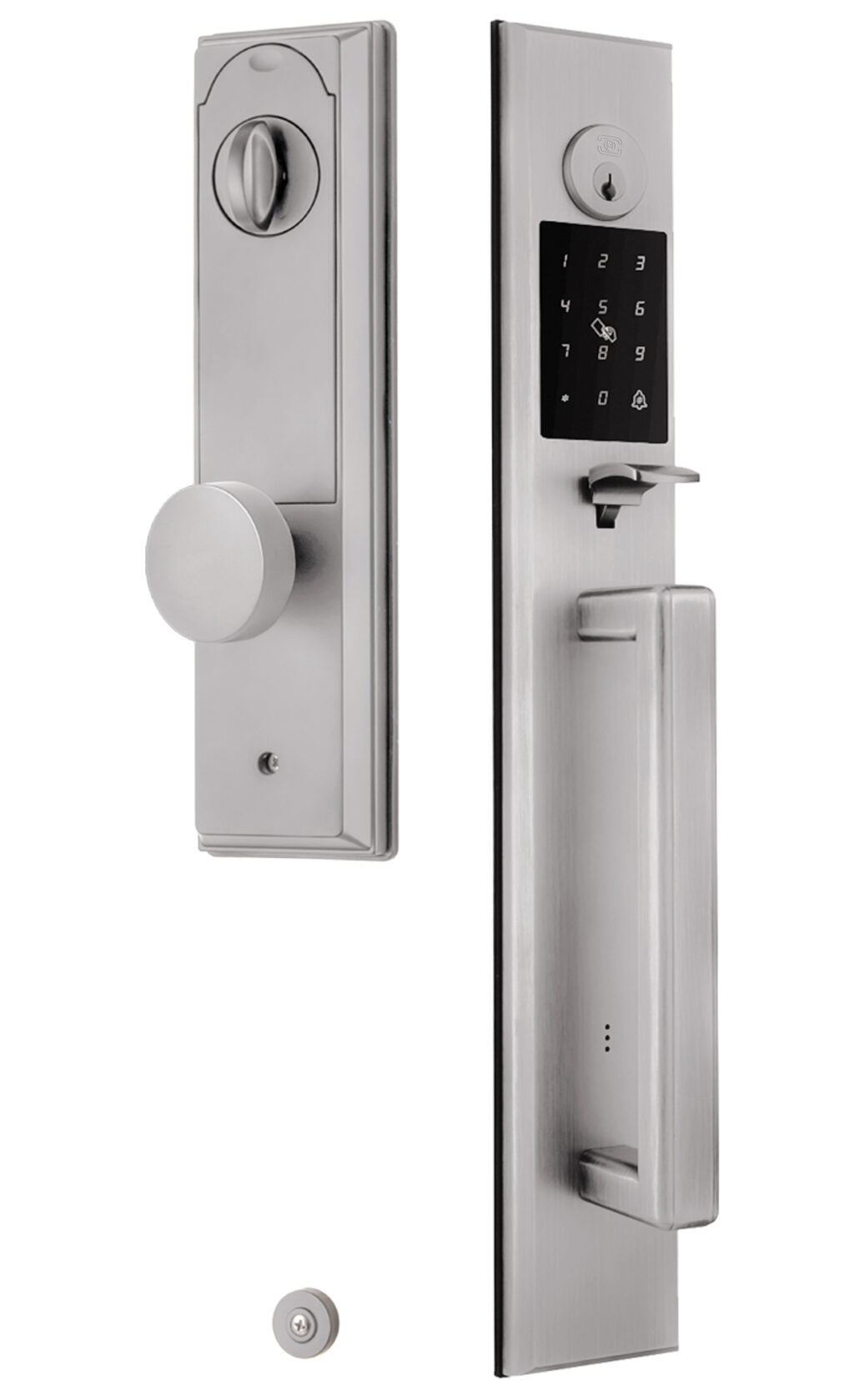 Omnia Rectangular Full Grip Electronic Entrance Handleset