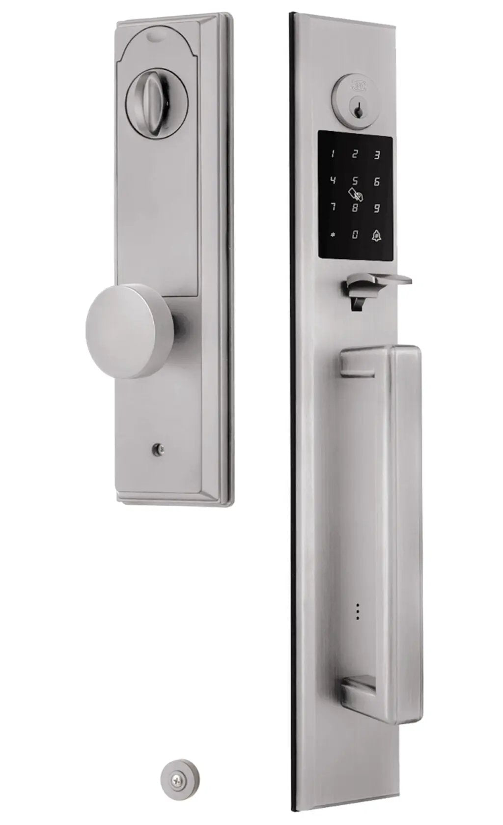 Omnia Rectangular Full Grip Electronic Entrance Handleset by Omnia