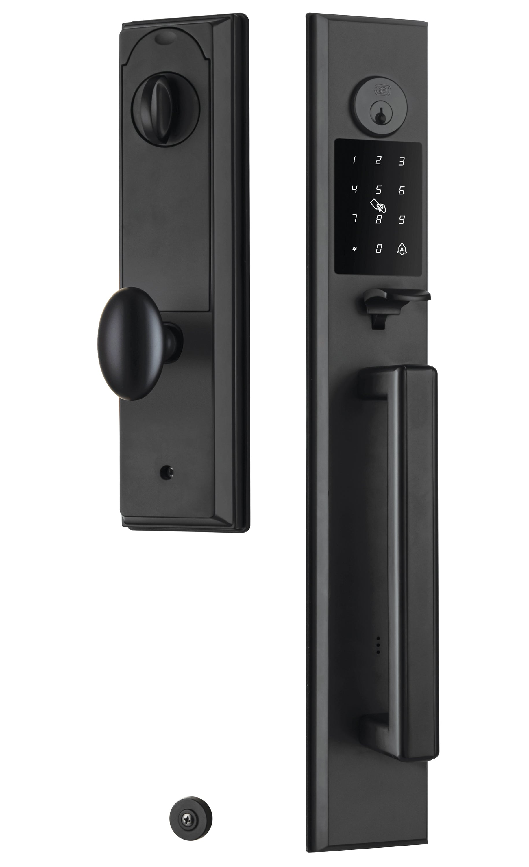 Omnia Rectangular Full Grip Electronic Entrance Handleset