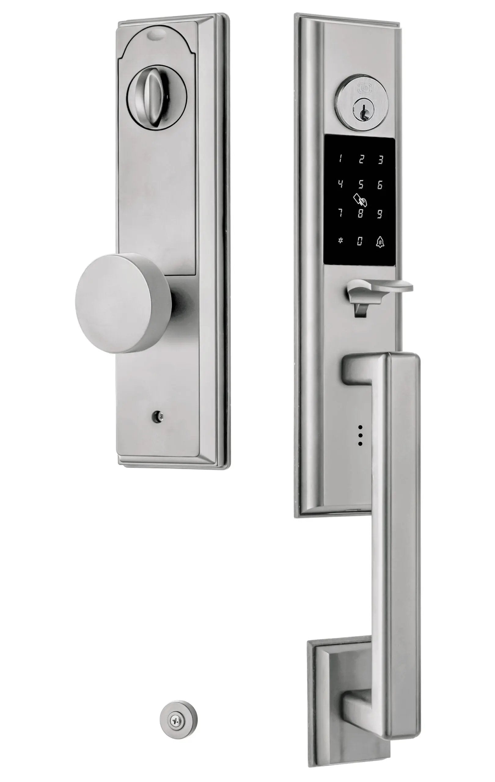 Omnia Rectangular Electronic Entrance Handleset by Omnia