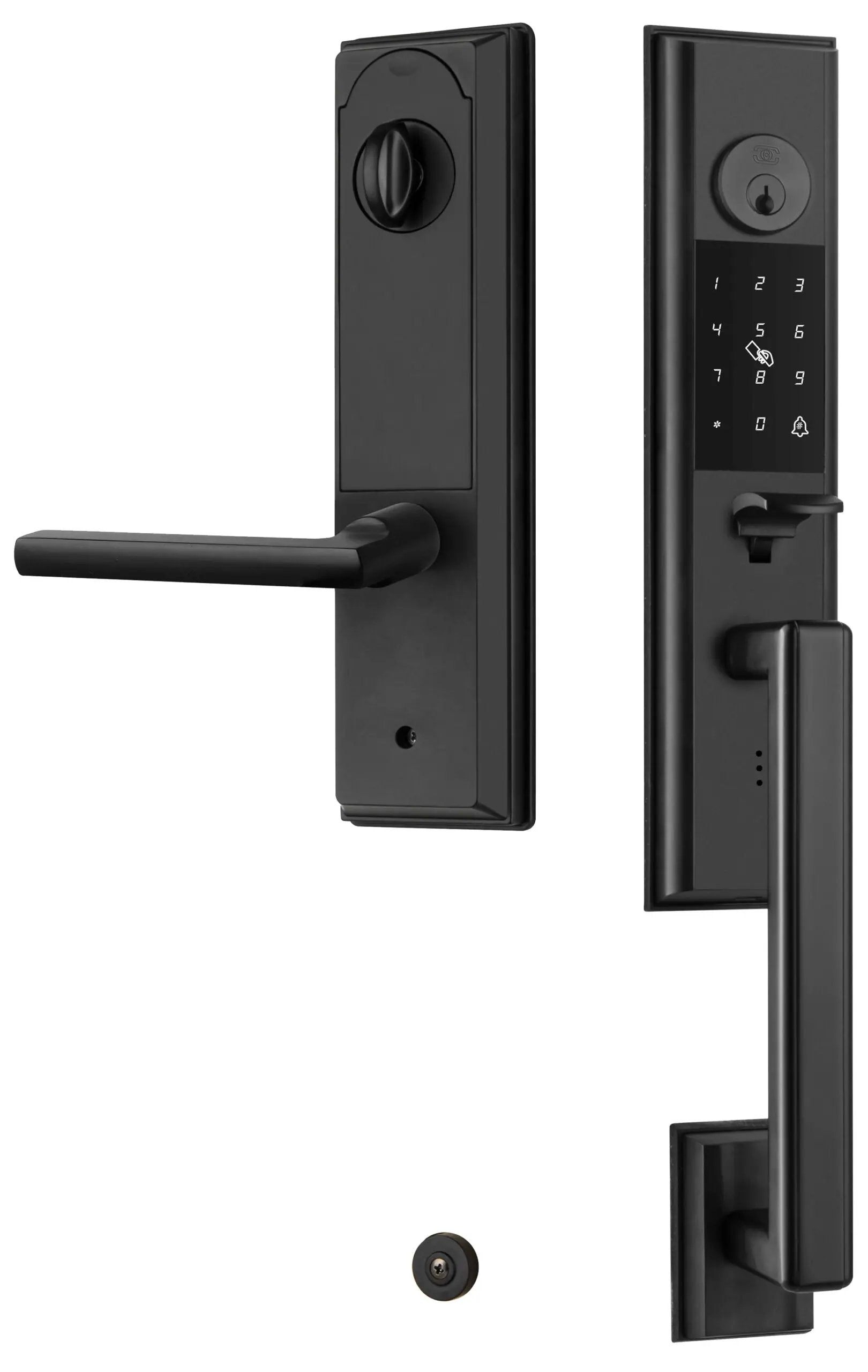 Omnia Rectangular Electronic Entrance Handleset by Omnia