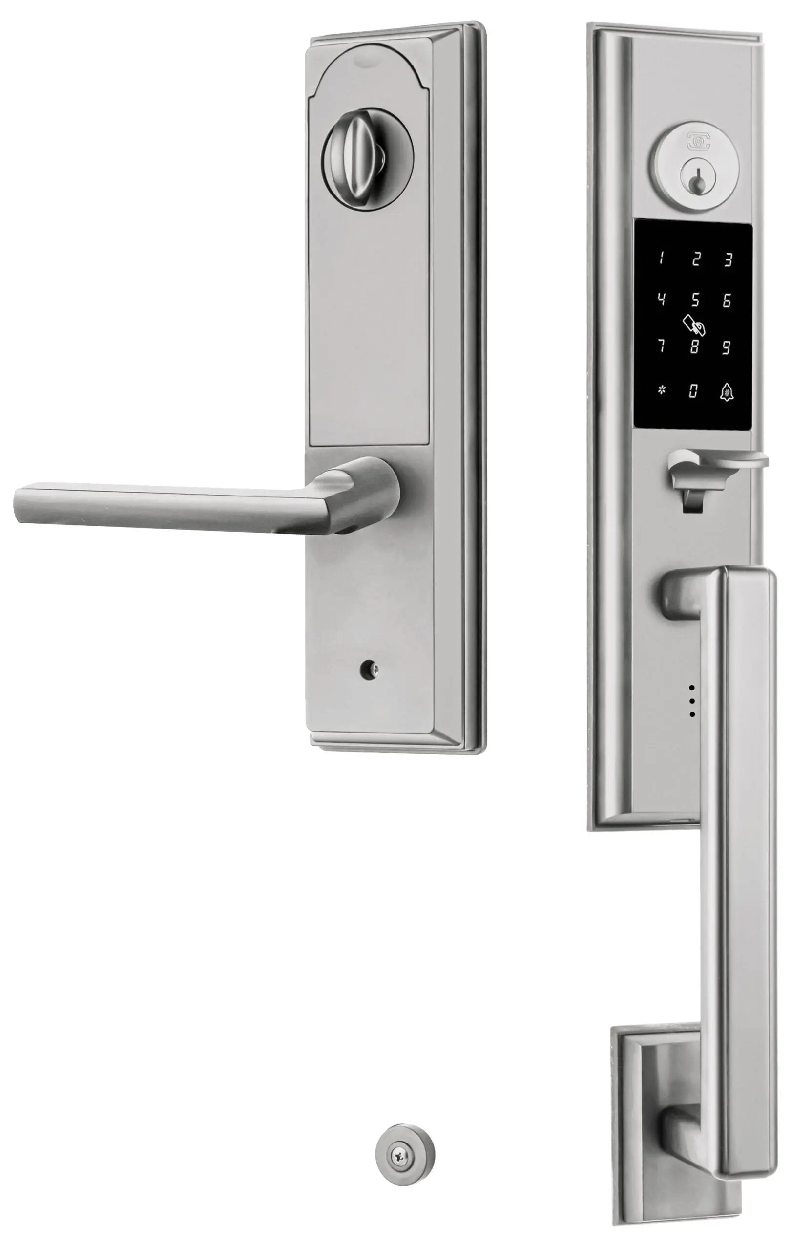 Omnia Rectangular Electronic Entrance Handleset by Omnia