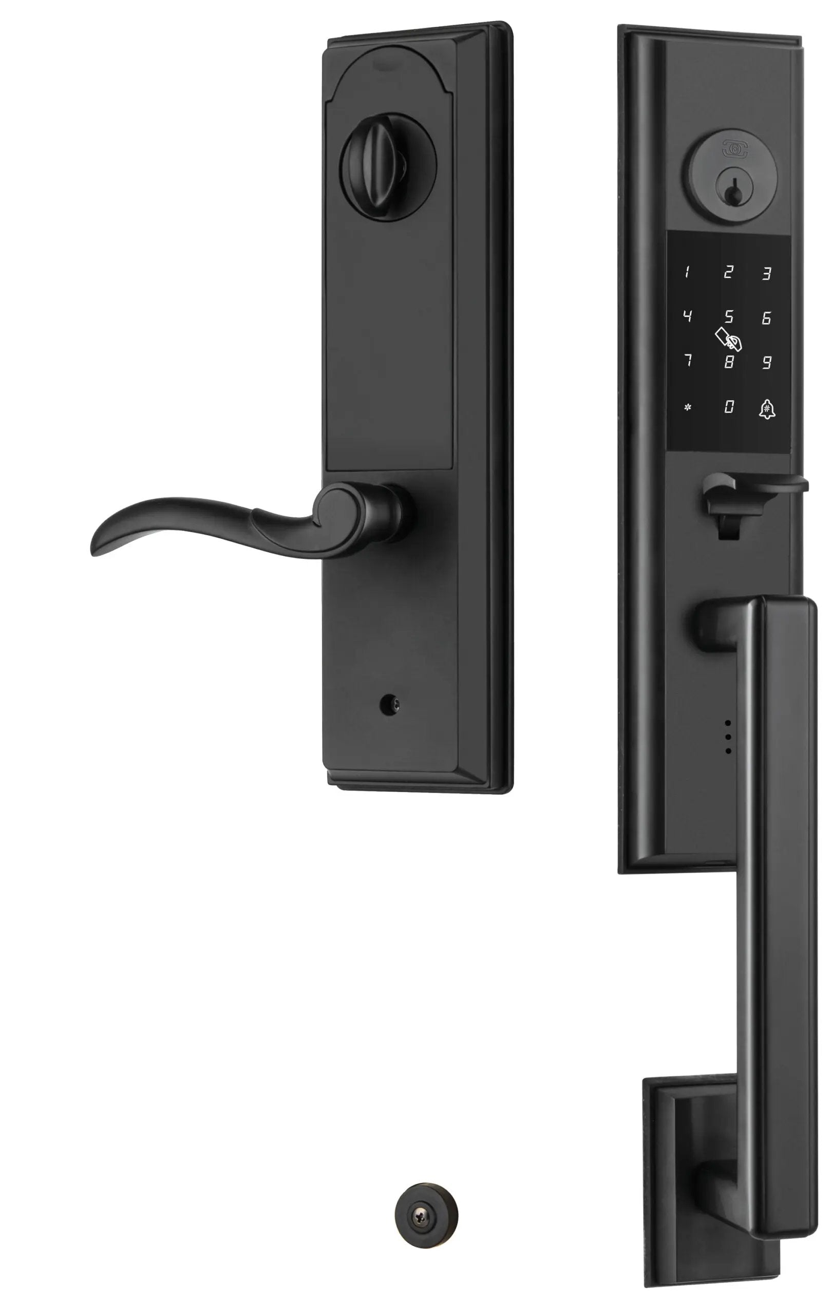 Omnia Rectangular Electronic Entrance Handleset by Omnia