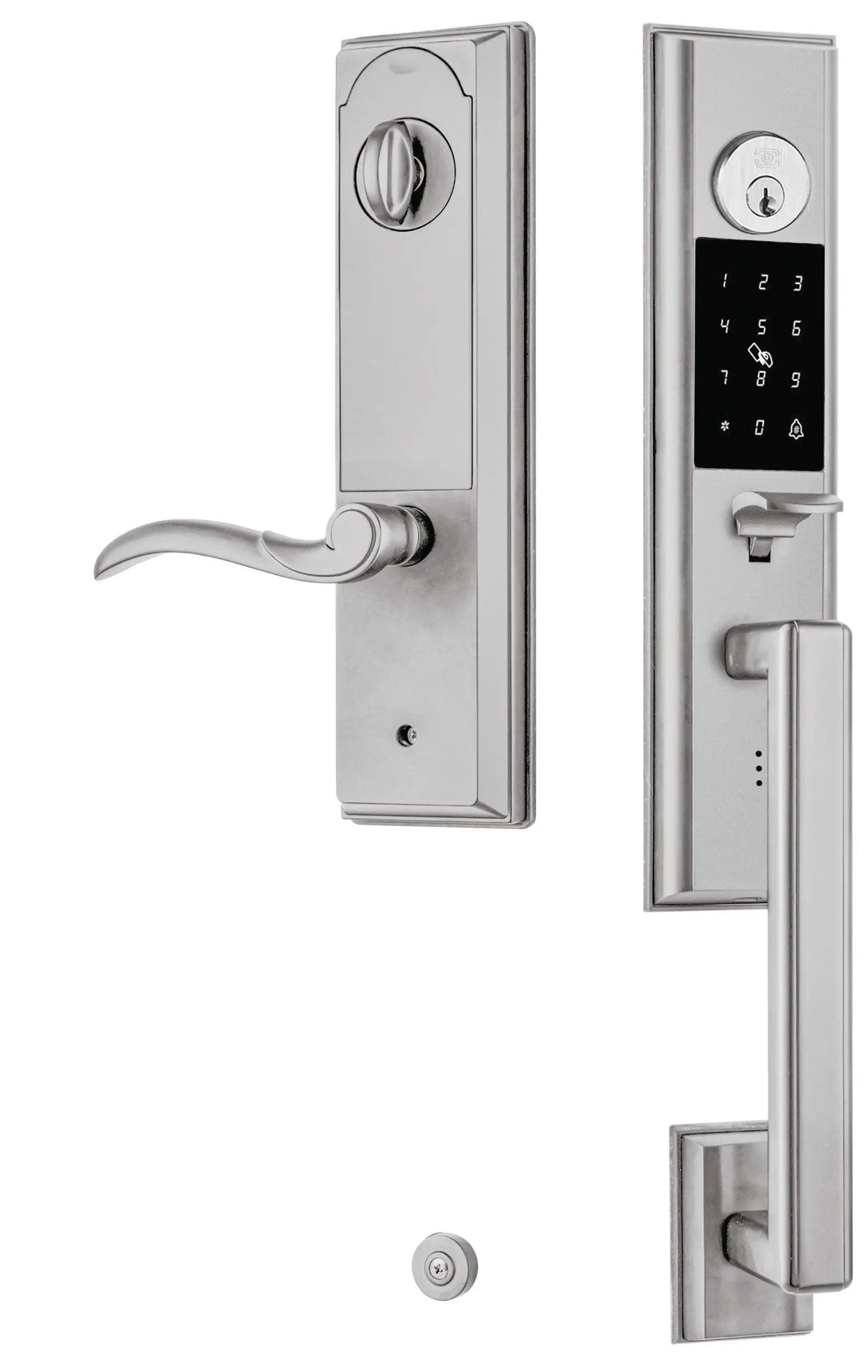 Omnia Rectangular Electronic Entrance Handleset by Omnia