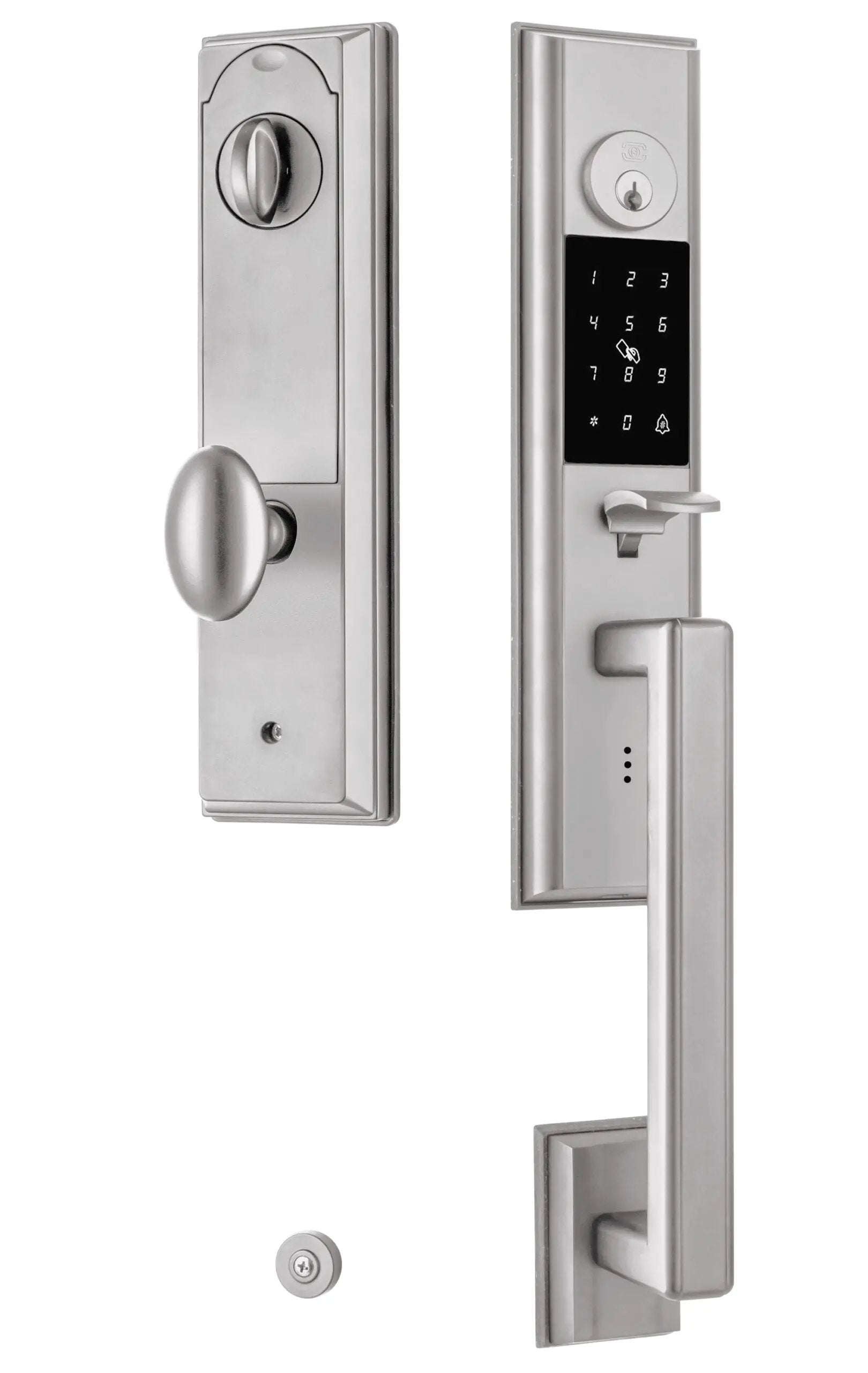 Omnia Rectangular Electronic Entrance Handleset by Omnia