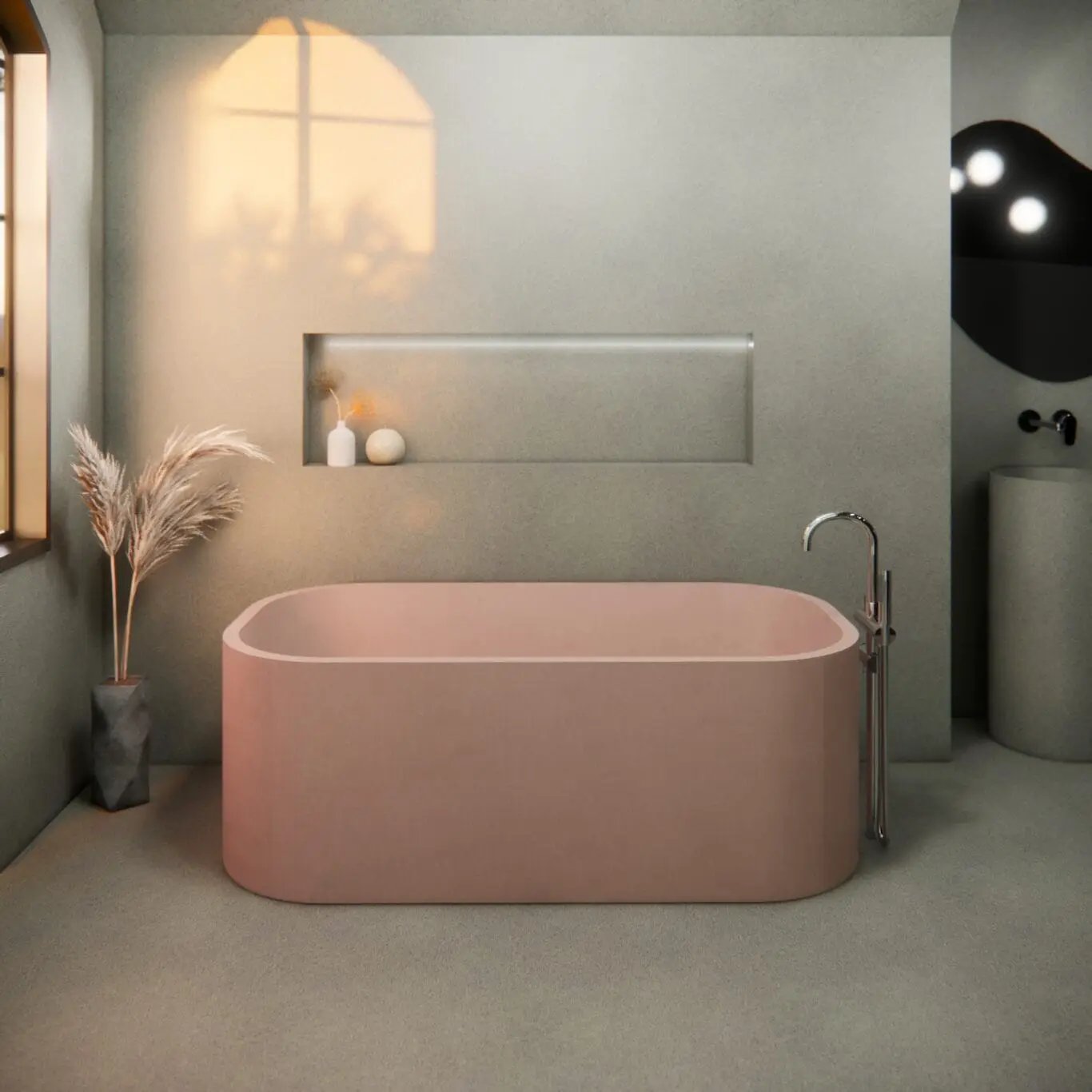 Balux Tofino Concrete Freestanding Bathtub by Balux