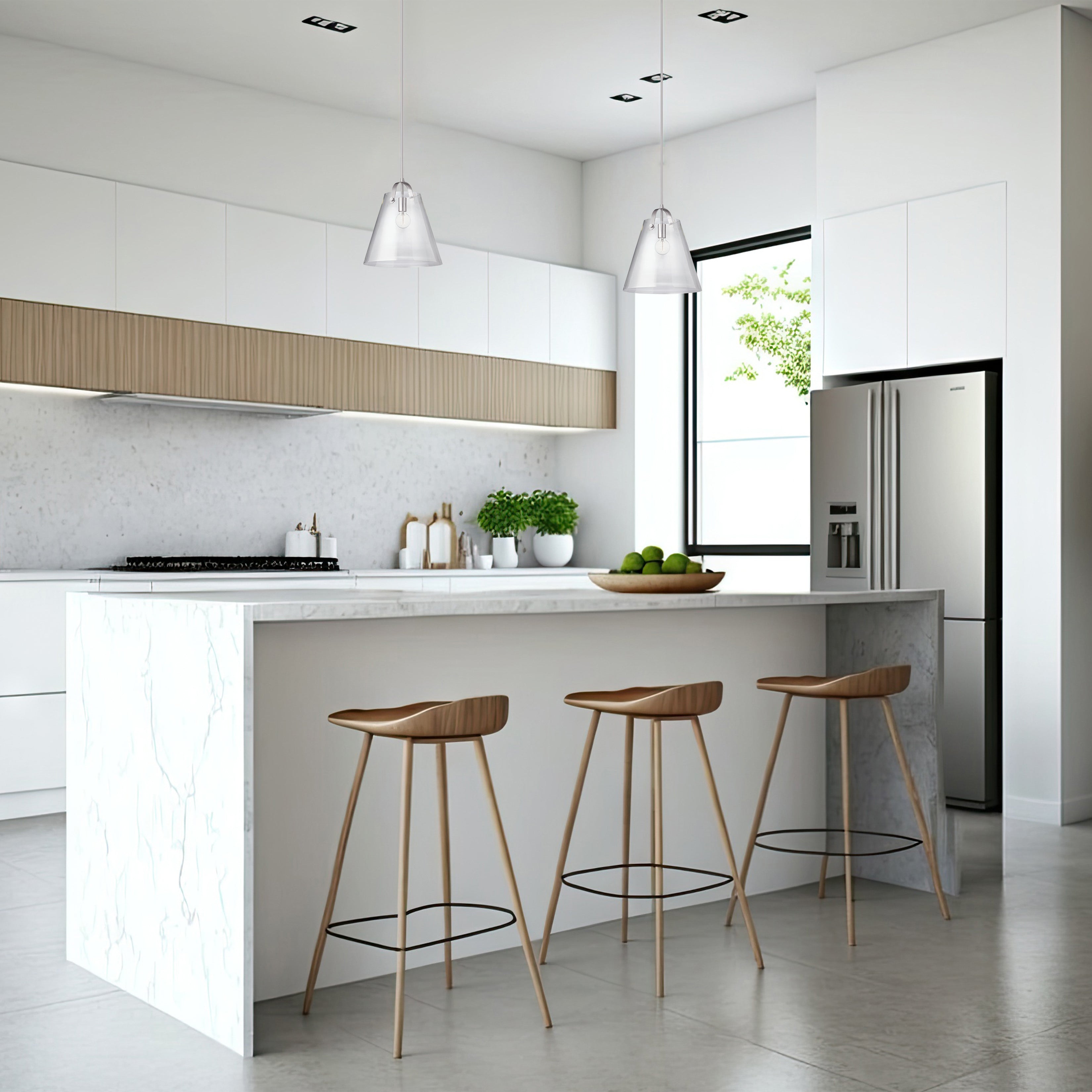 polished chrome pendants