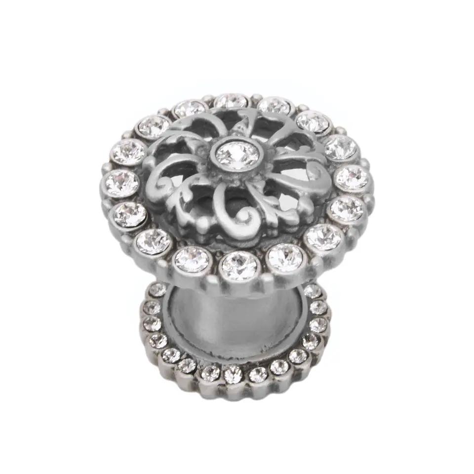 Carpe Diem Caché Iv Medium Round Knob with Halo Platform - Decorated with Swarovski Crystals by Carpe Diem