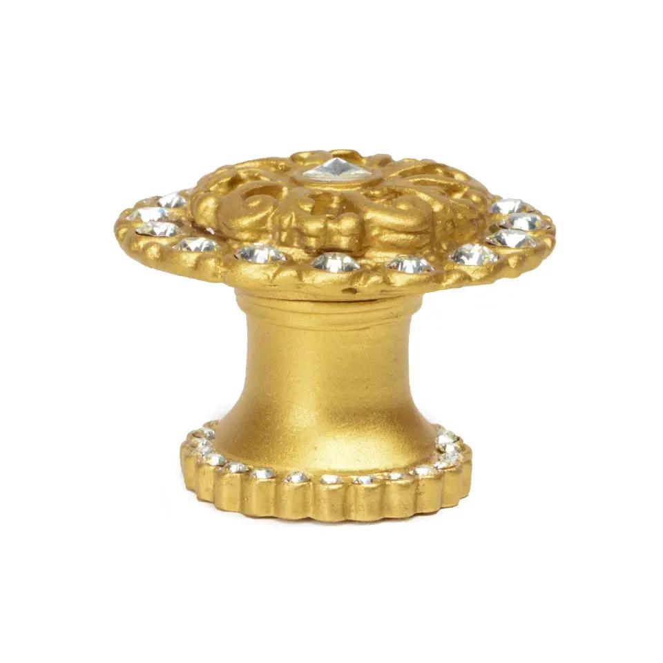 Carpe Diem Caché Iv Medium Round Knob with Halo Platform - Decorated with Swarovski Crystals by Carpe Diem