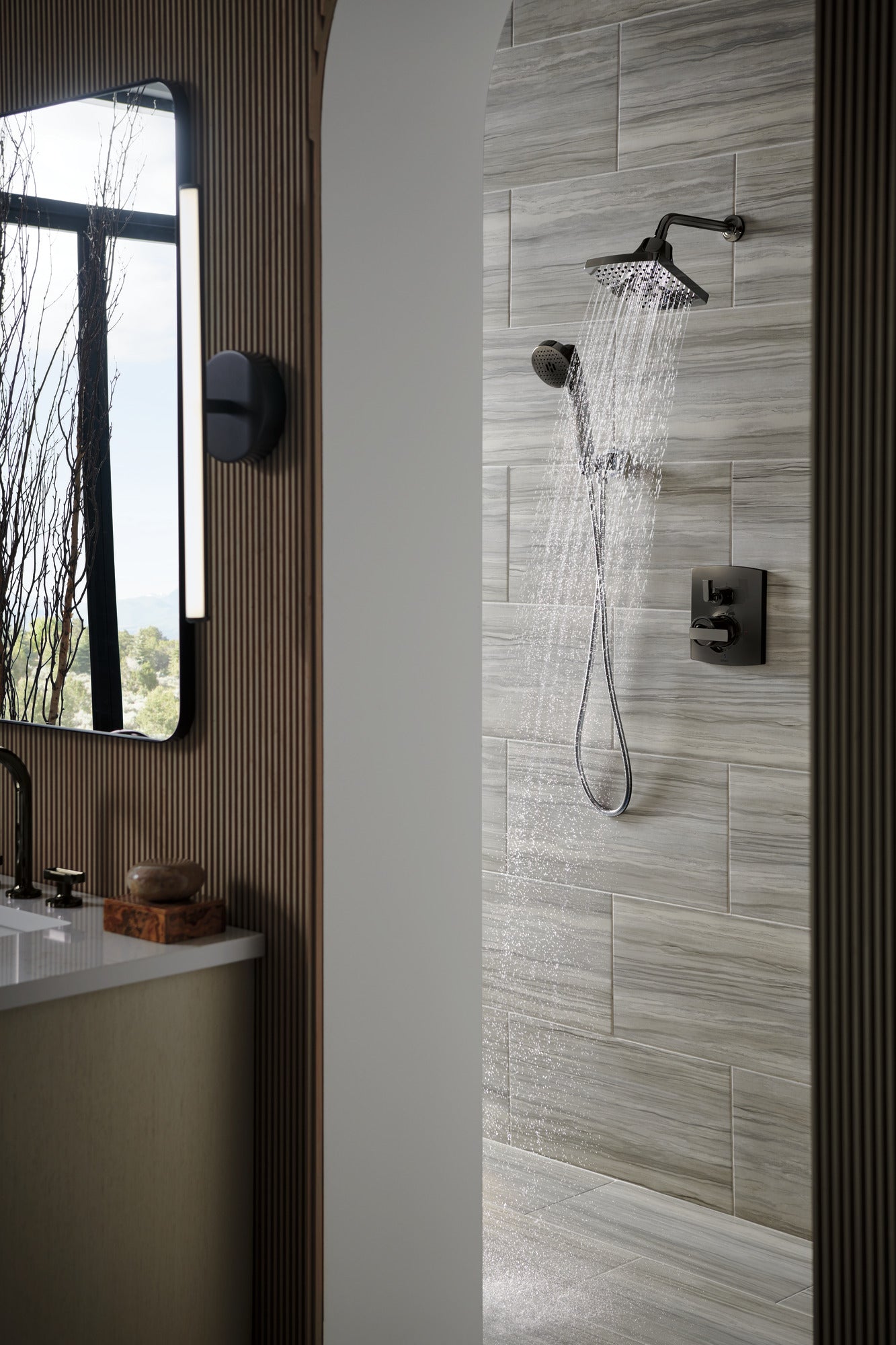 brilliance black onyx shower arm and flange