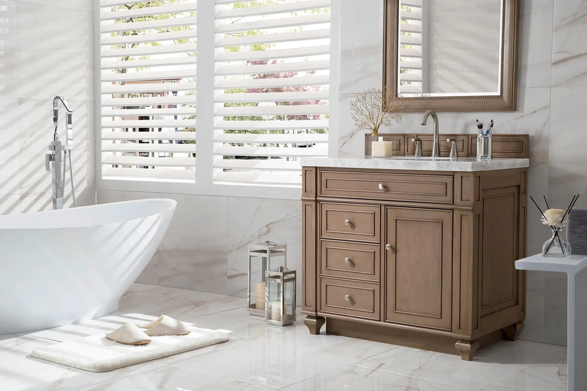 whitewashed walnut vanity