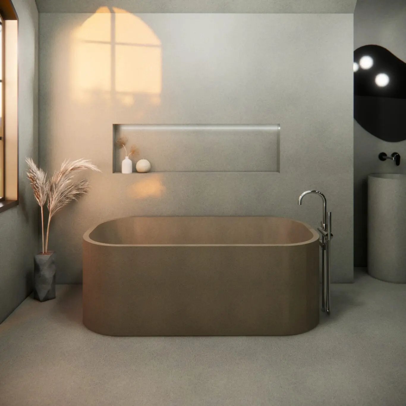 Balux Tofino Concrete Freestanding Bathtub by Balux