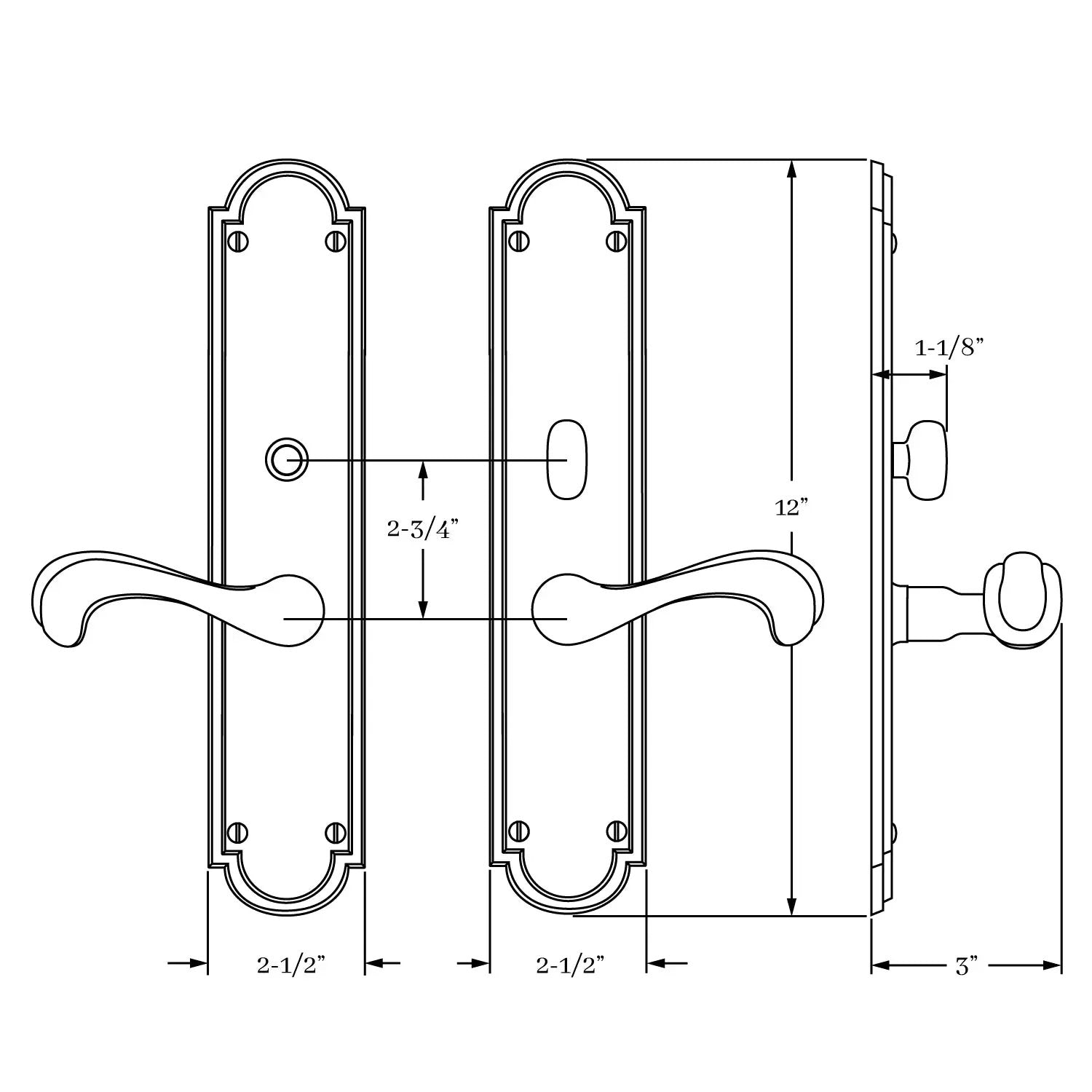 interior lever set