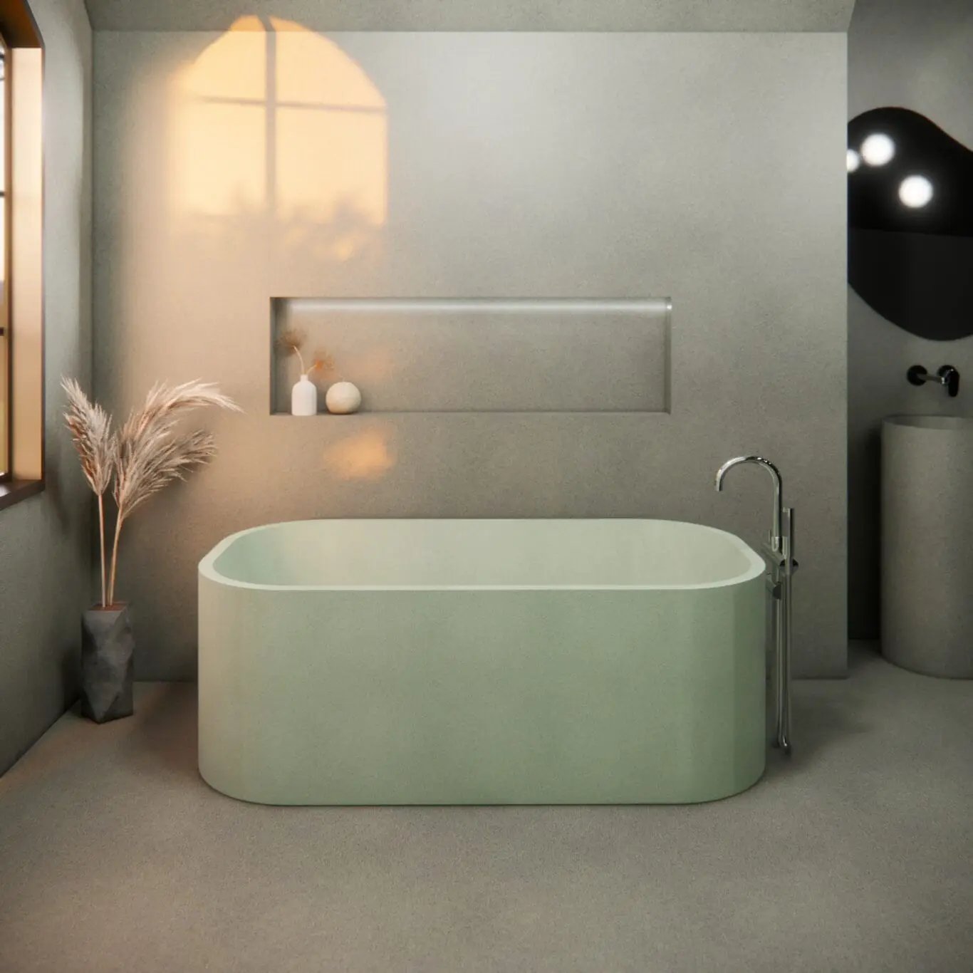 Balux Tofino Concrete Freestanding Bathtub by Balux