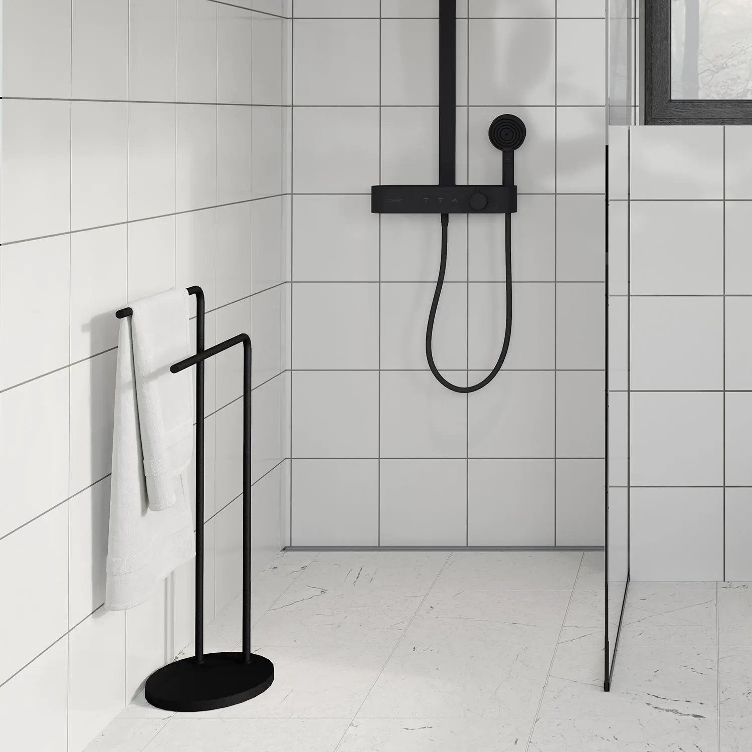 black towel rail