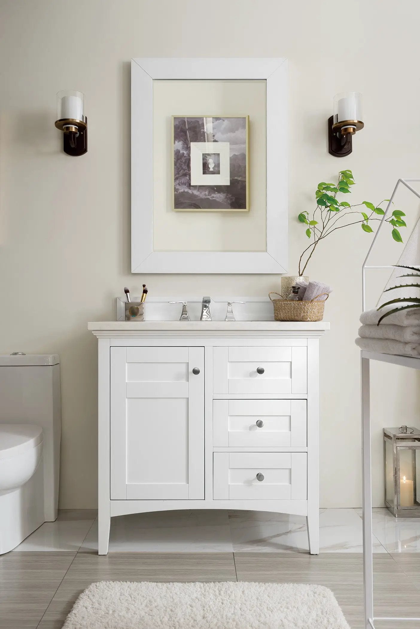 bright white vanity