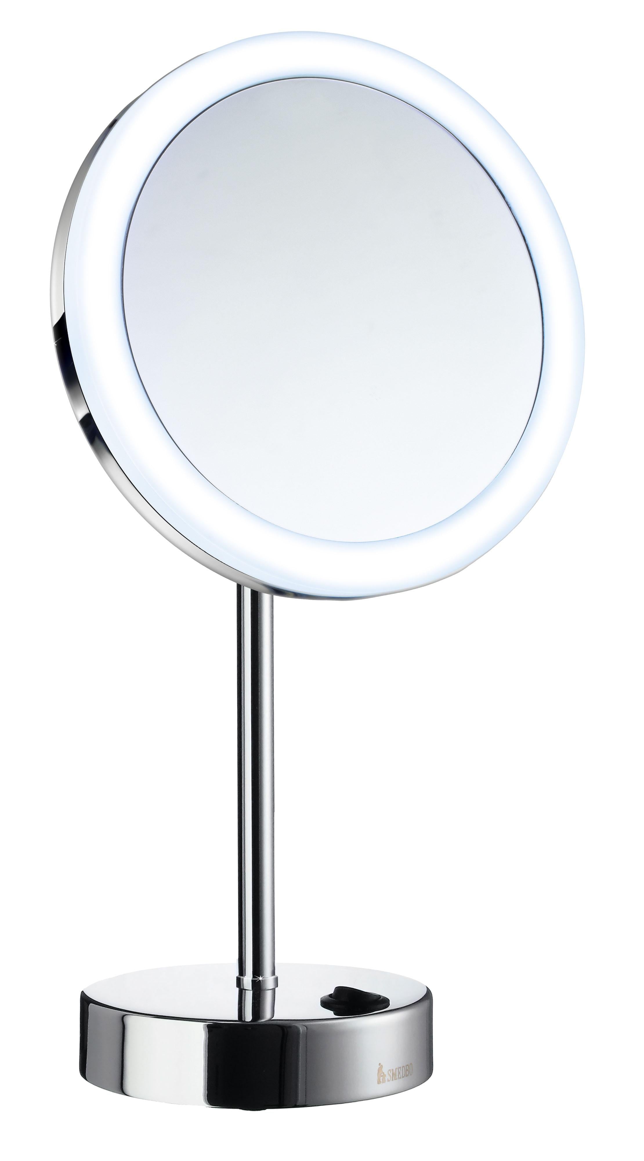 polished chrome make-up mirror