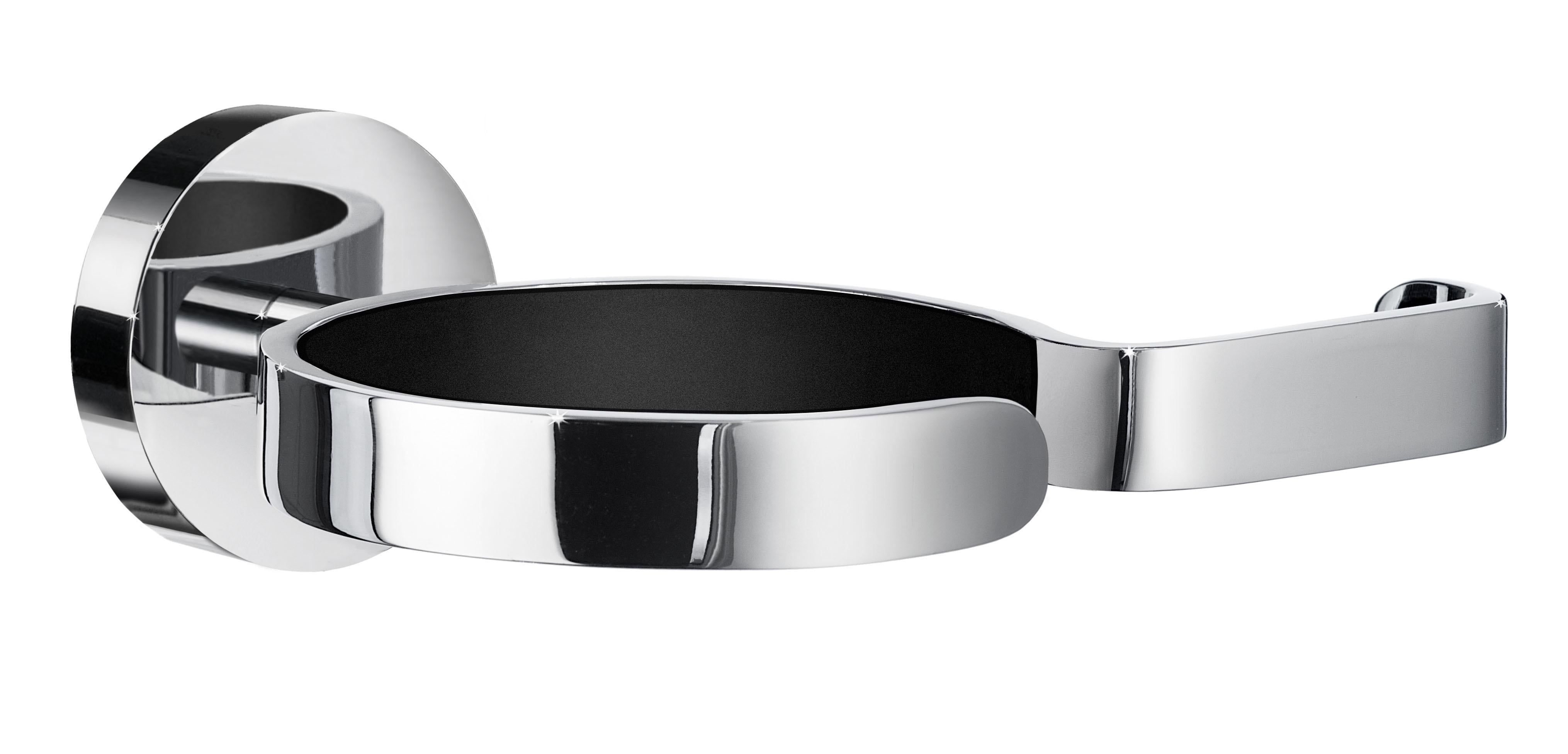 polished chrome holder for hairdryer