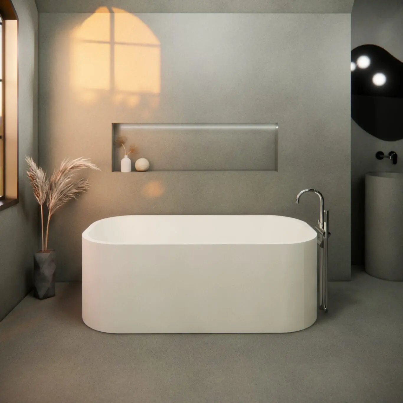 Balux Tofino Concrete Freestanding Bathtub by Balux