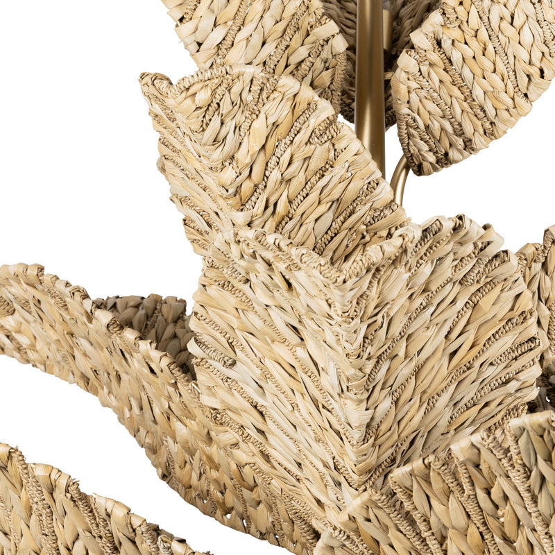 french gold/natural seagrass chandelier