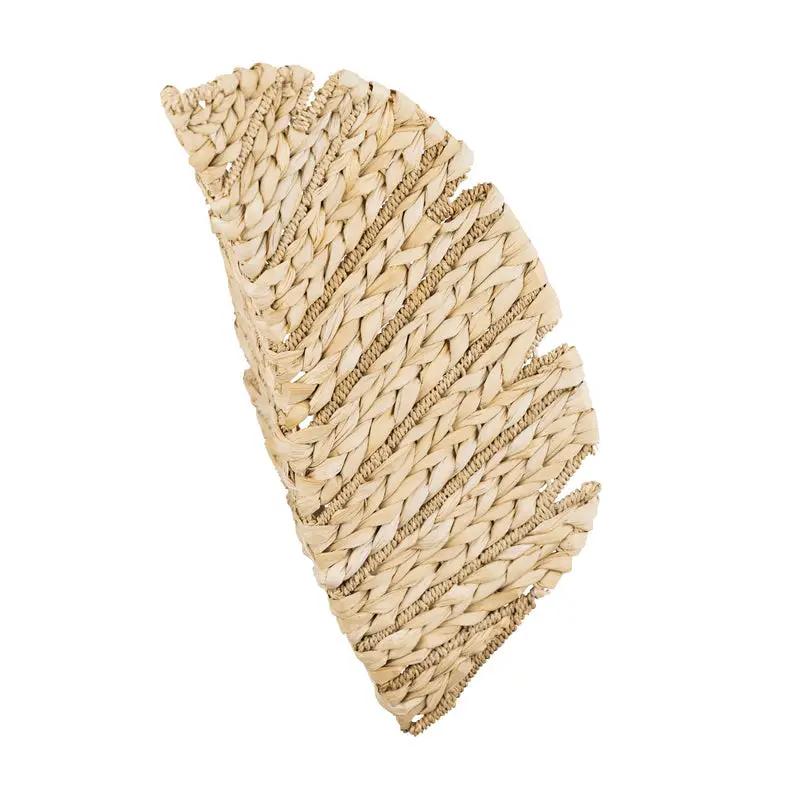 french gold/natural seagrass wall mount light