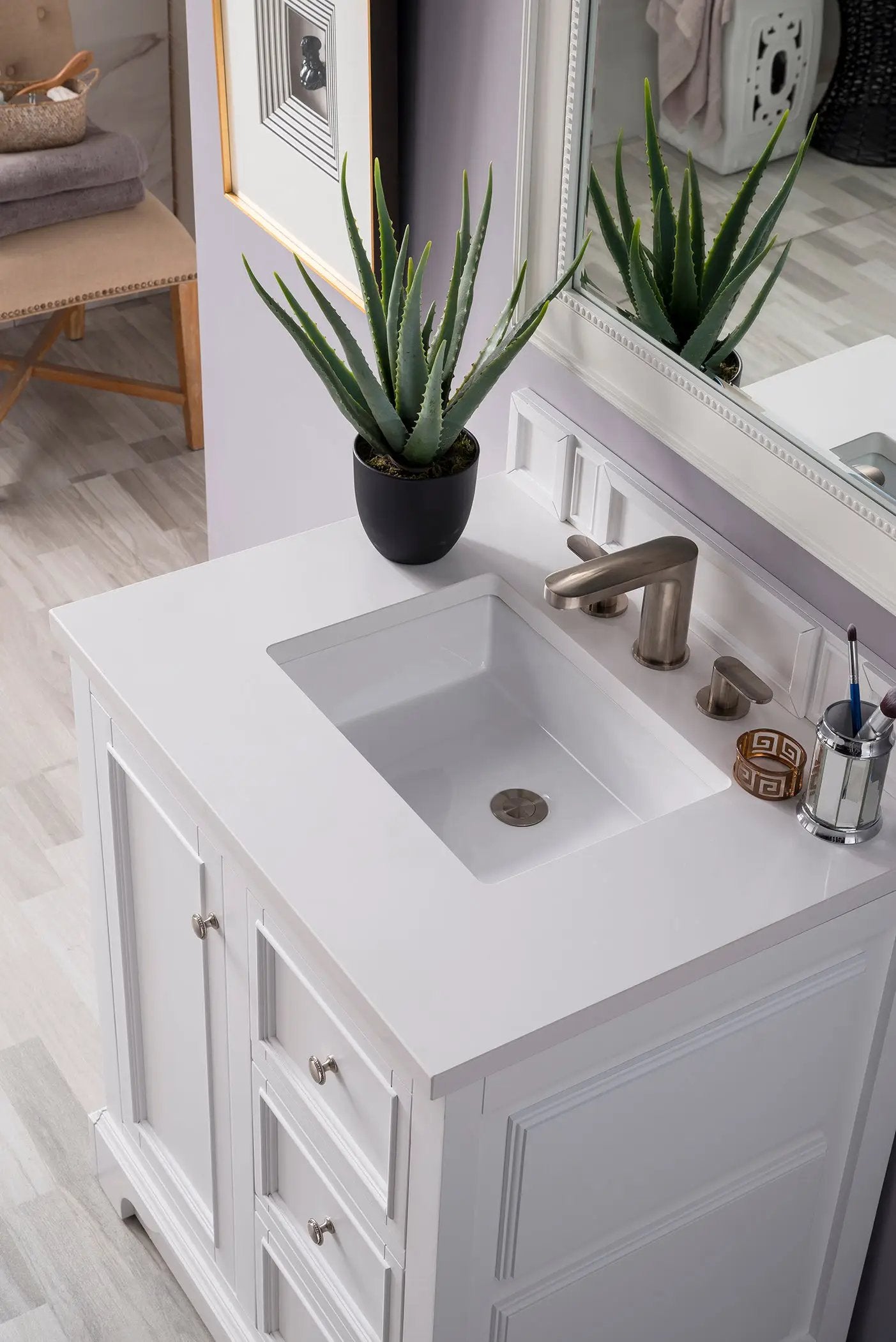 bright white vanity