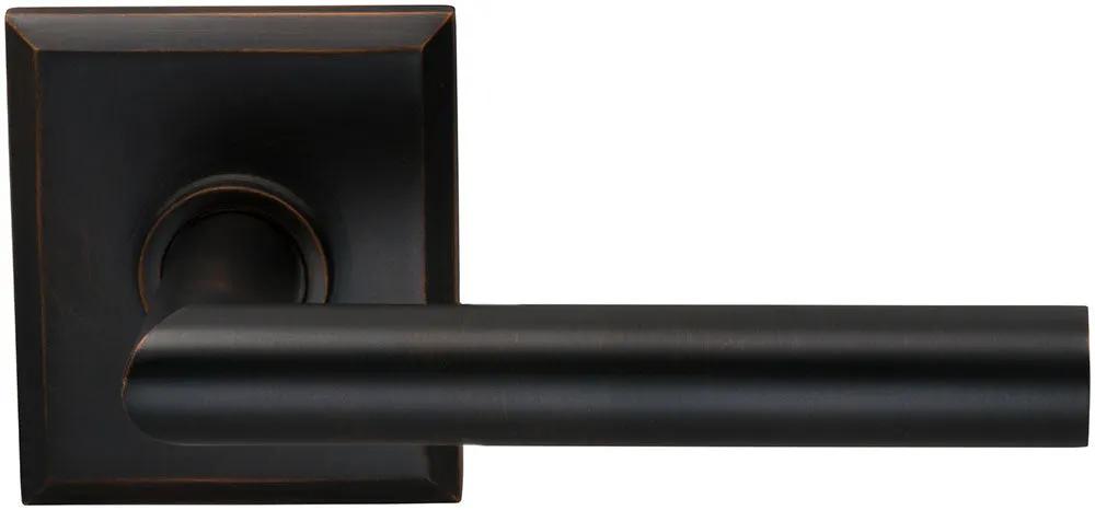 Omnia Prodigy Interior Modern Lever Latchset with Rectangular Rose by Omnia