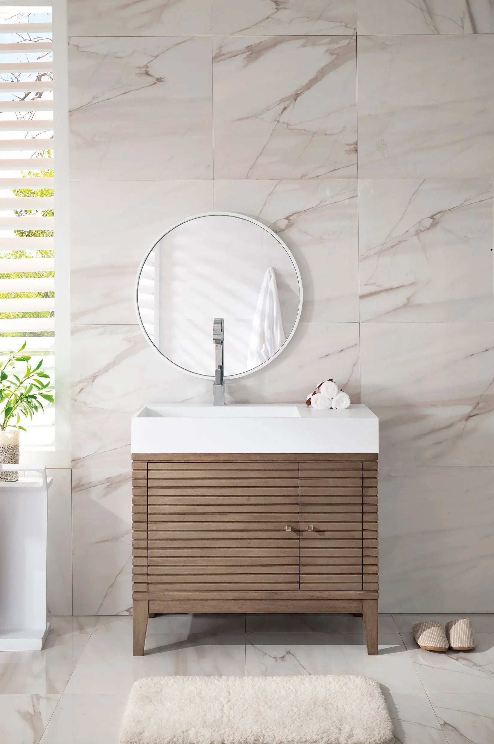 whitewashed walnut vanity