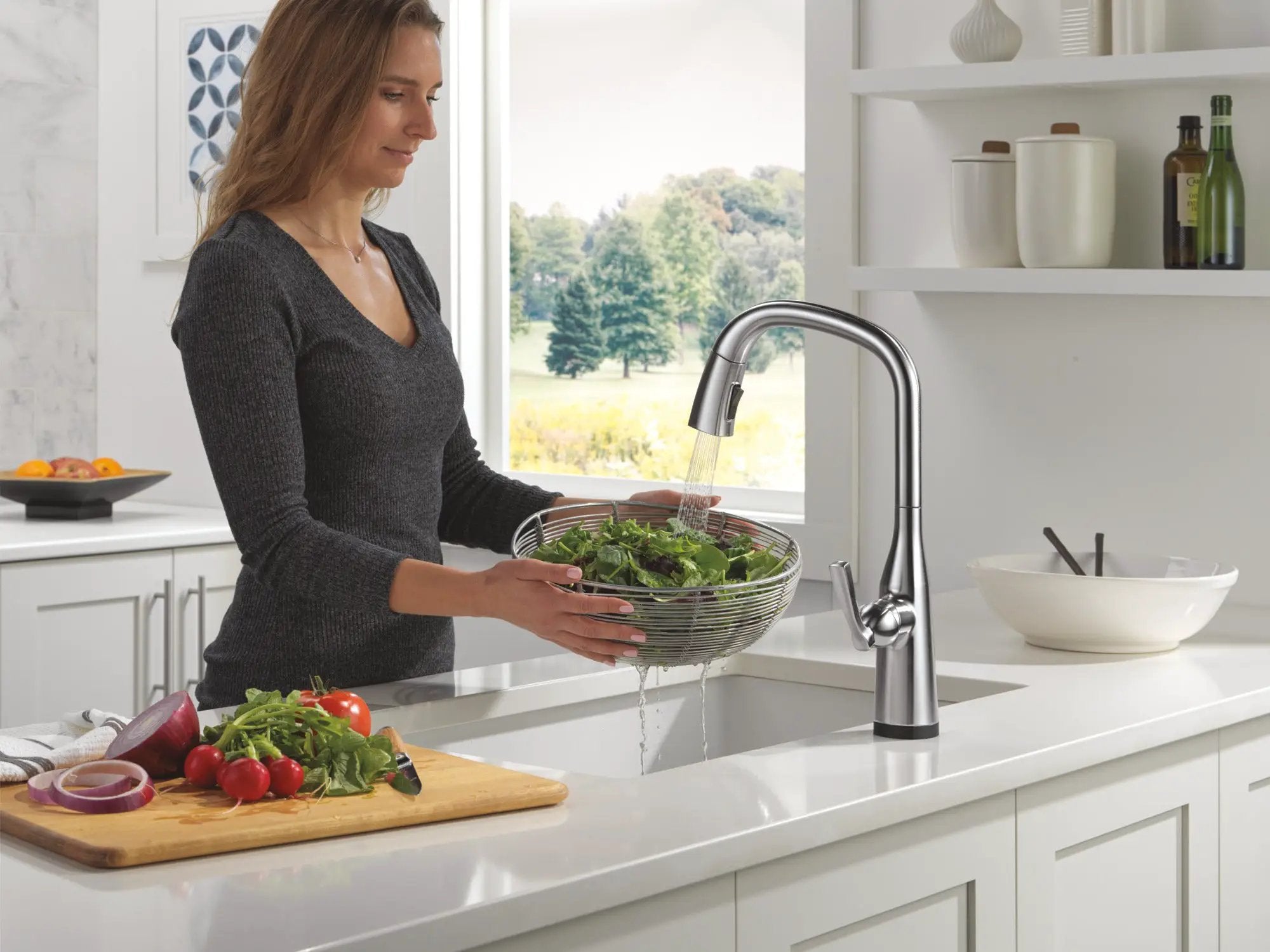 lumicoat arctic stainless kitchen faucet