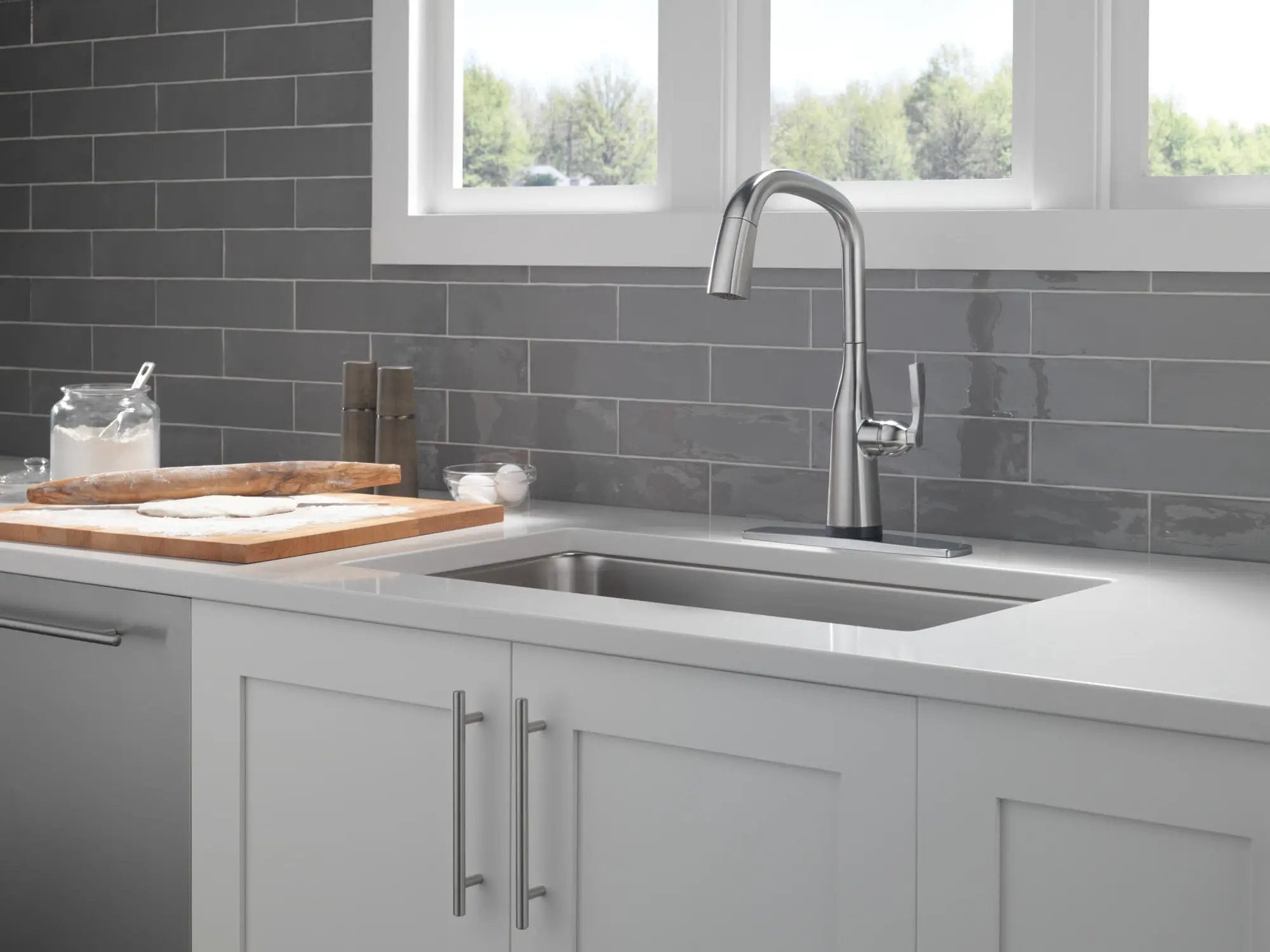 lumicoat arctic stainless kitchen faucet