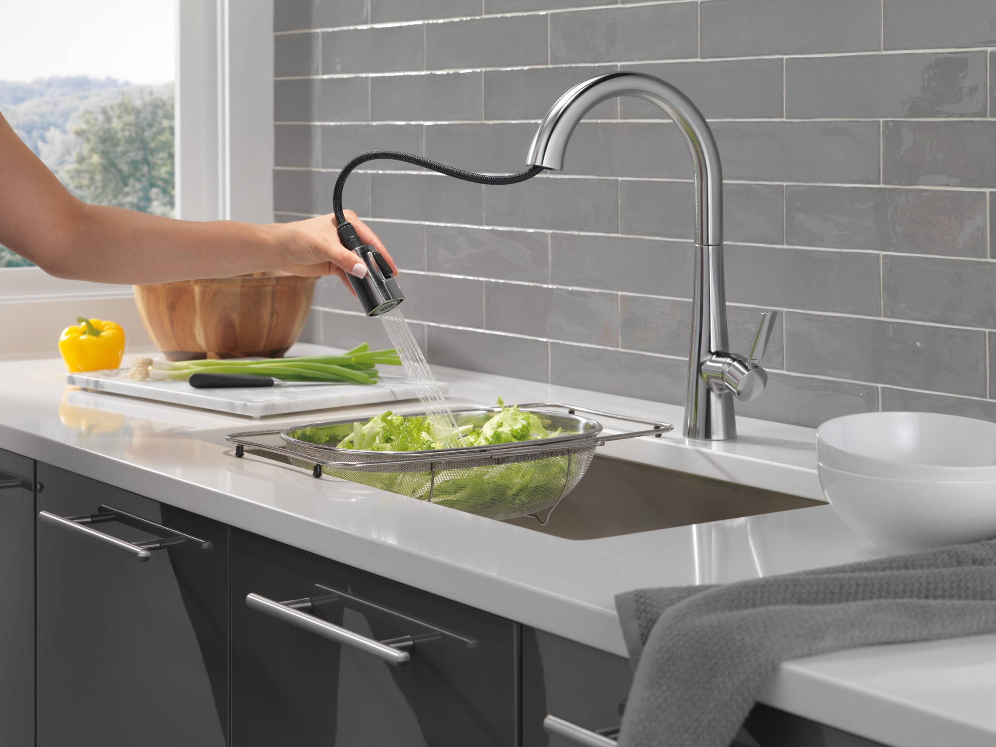 lumicoat arctic stainless kitchen faucet