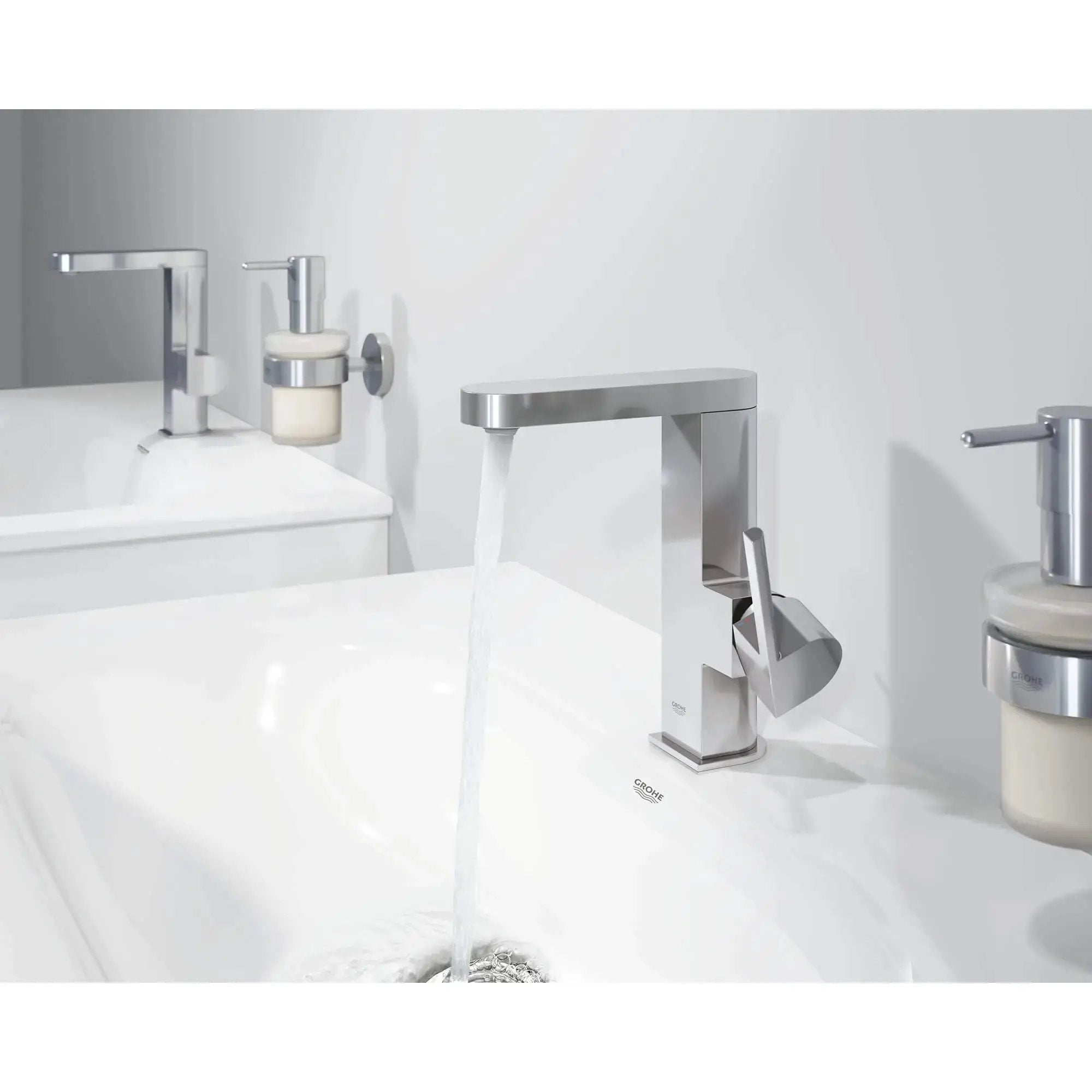chrome bathroom faucet