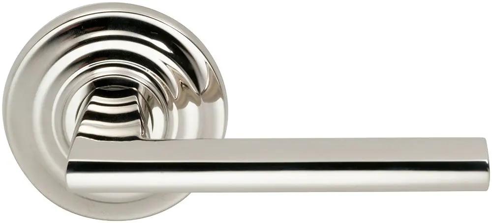 Omnia Prodigy Interior Modern Lever Latchset with Traditional Round Rose by Omnia