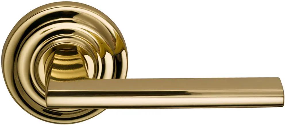 Omnia Prodigy Interior Modern Lever Latchset with Traditional Round Rose by Omnia