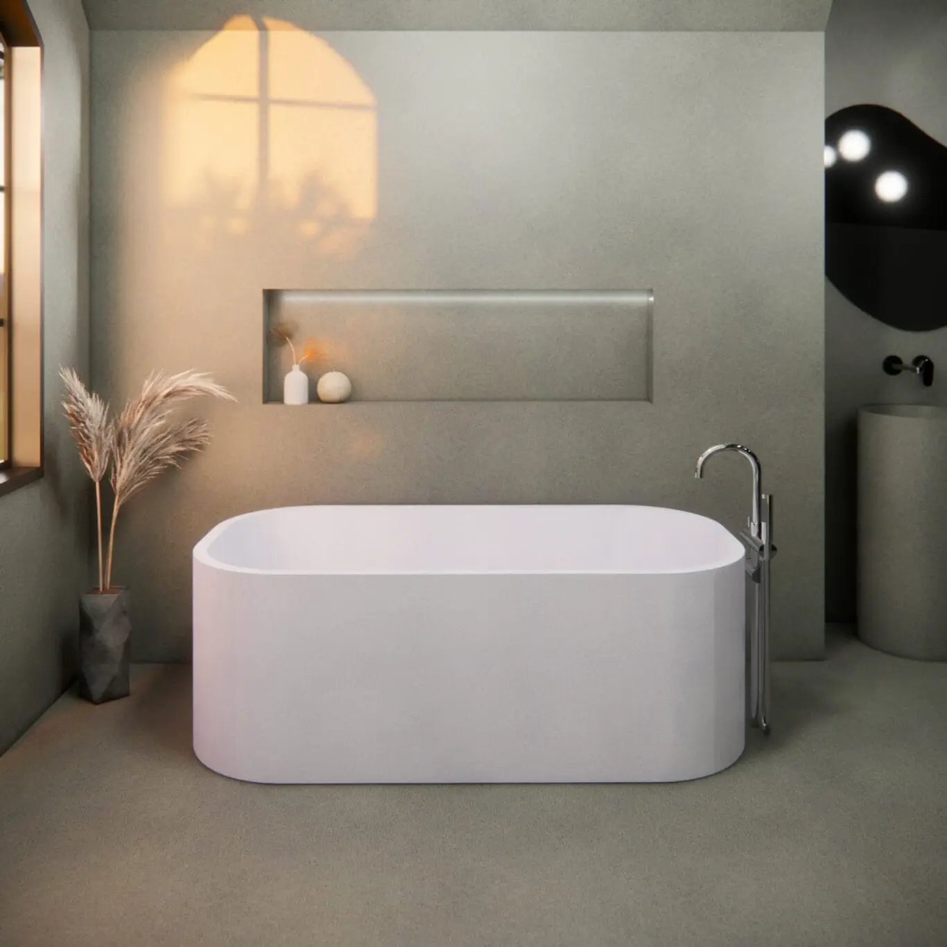 Balux Tofino Concrete Freestanding Bathtub by Balux