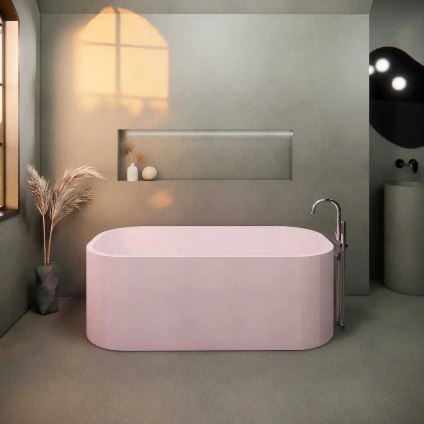 Balux Tofino Concrete Freestanding Bathtub by Balux