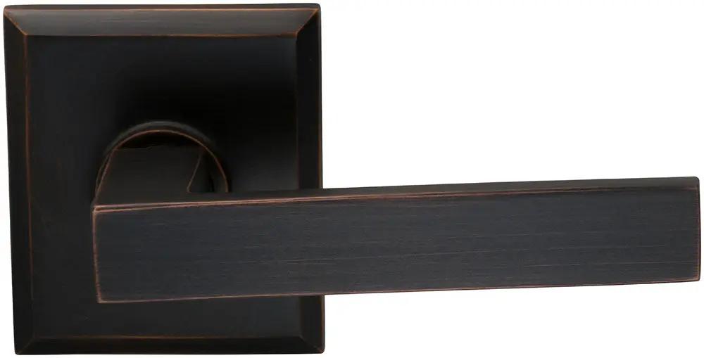 Omnia Prodigy Interior Modern Lever Latchset with Rectangular Rose by Omnia